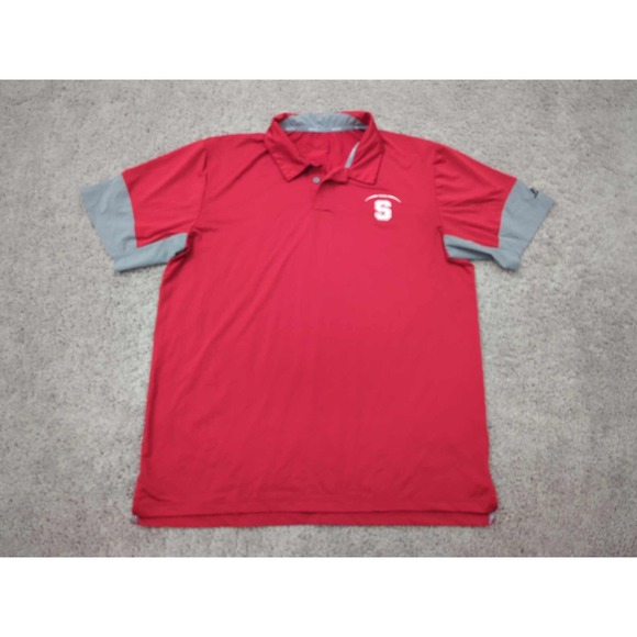 Stanford Cardinal Polo Shirt Mens XL‎ Russell Athletic Red Football - Picture 1 of 7